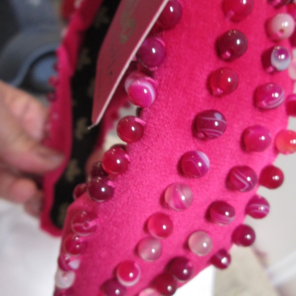 new La Belle fuchsia beaded headband main image 8